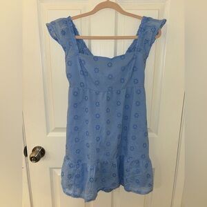 Hollister blue eyelit dress size M